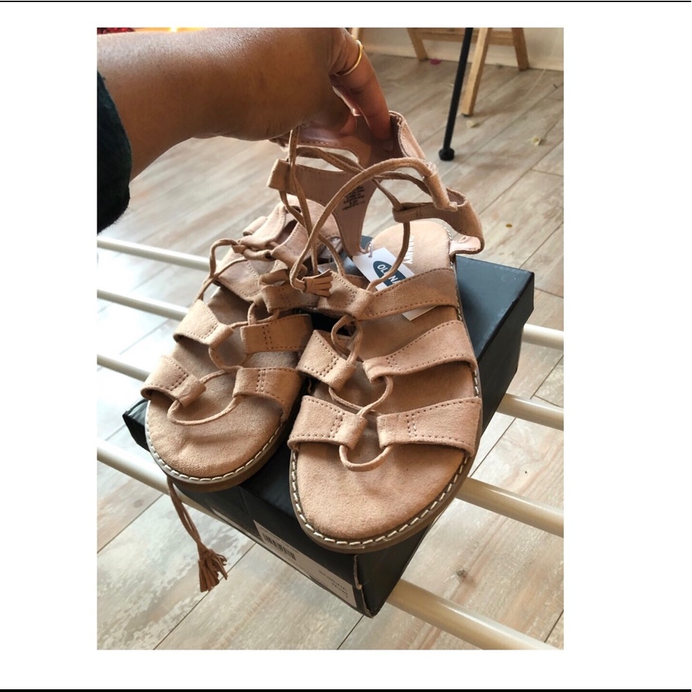 Beige Old Navy Gladiator Sandals